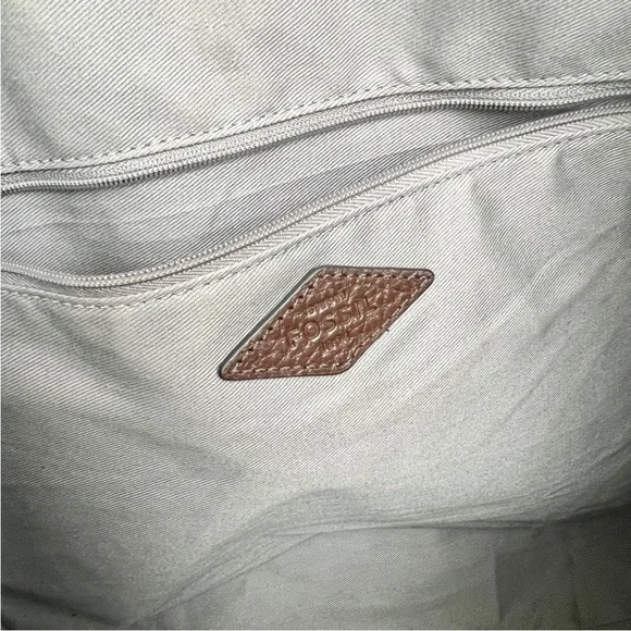 Fossil Pebbled Leather Jenna Shoulder Tote Purse Steel Blue RM280 - Picture 7 of 7